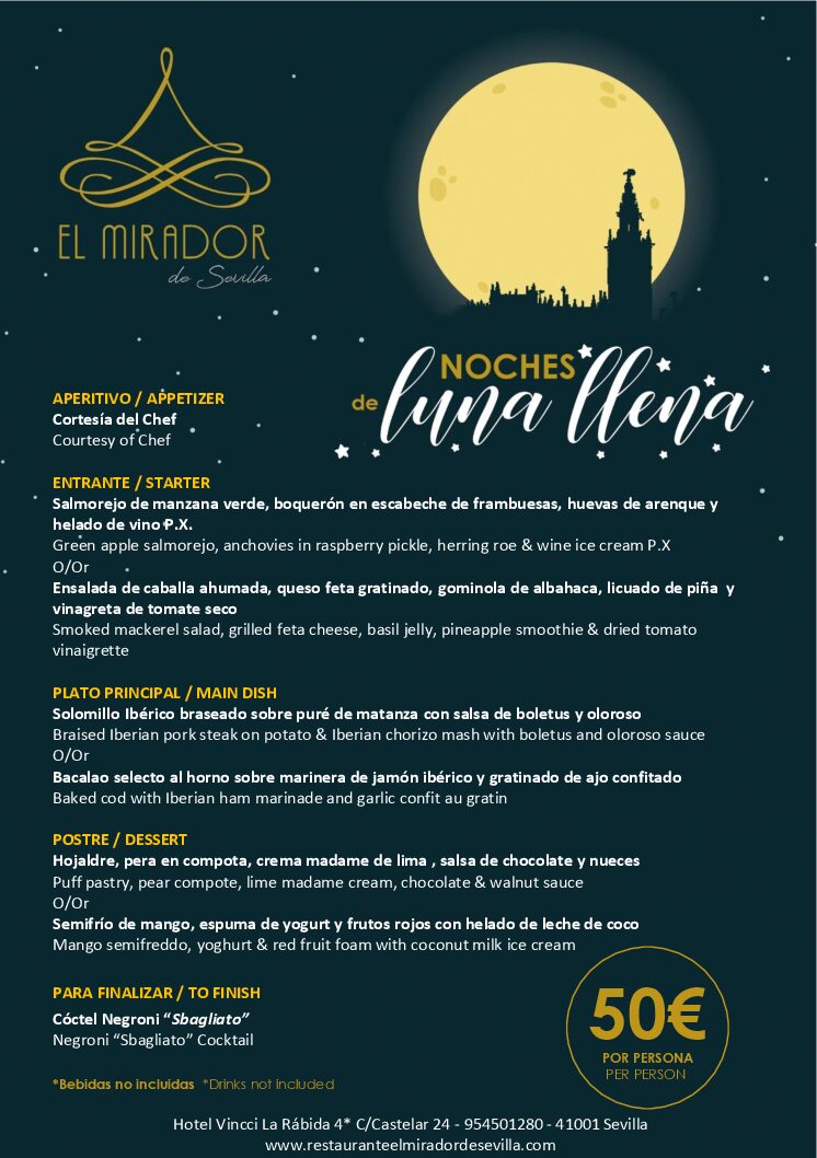 Noches de Luna Llena en el Restaurante El Mirador de Sevilla